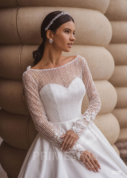 Elegantné saténove svadobné šaty RC2028