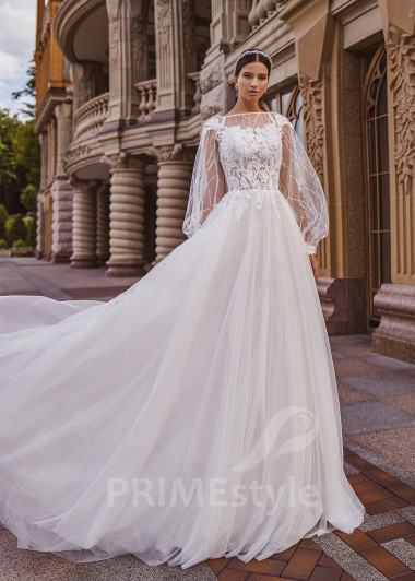 Extravagantné tylové svadobné šaty RC2029