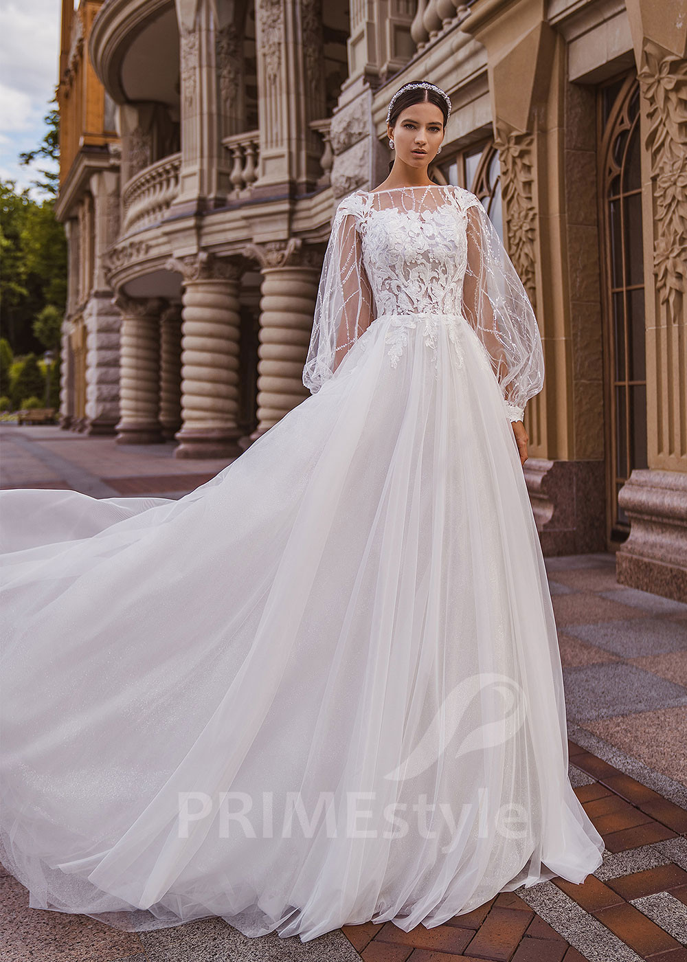 Extravagantné tylové svadobné šaty RC2029