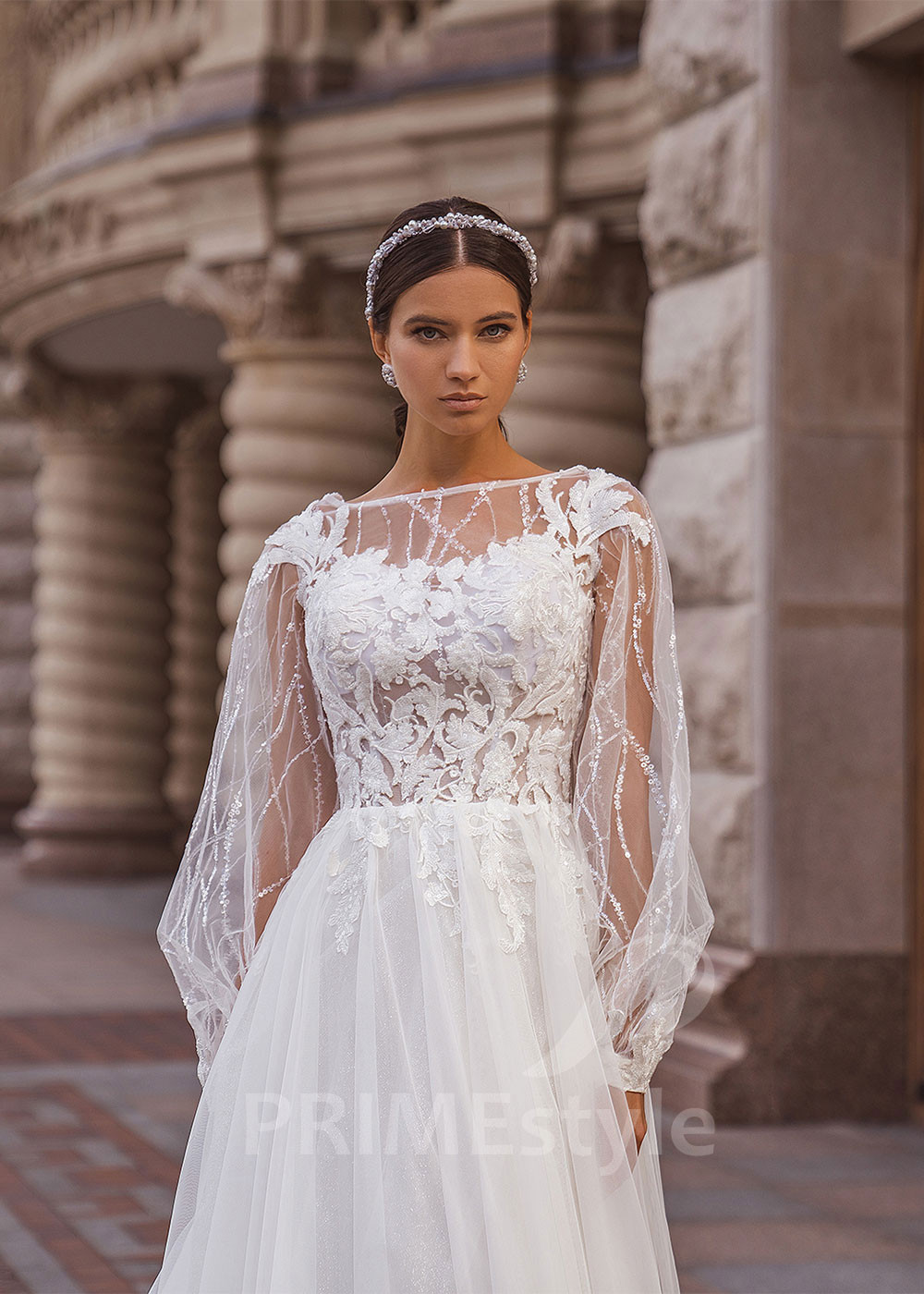 Extravagantné tylové svadobné šaty RC2029