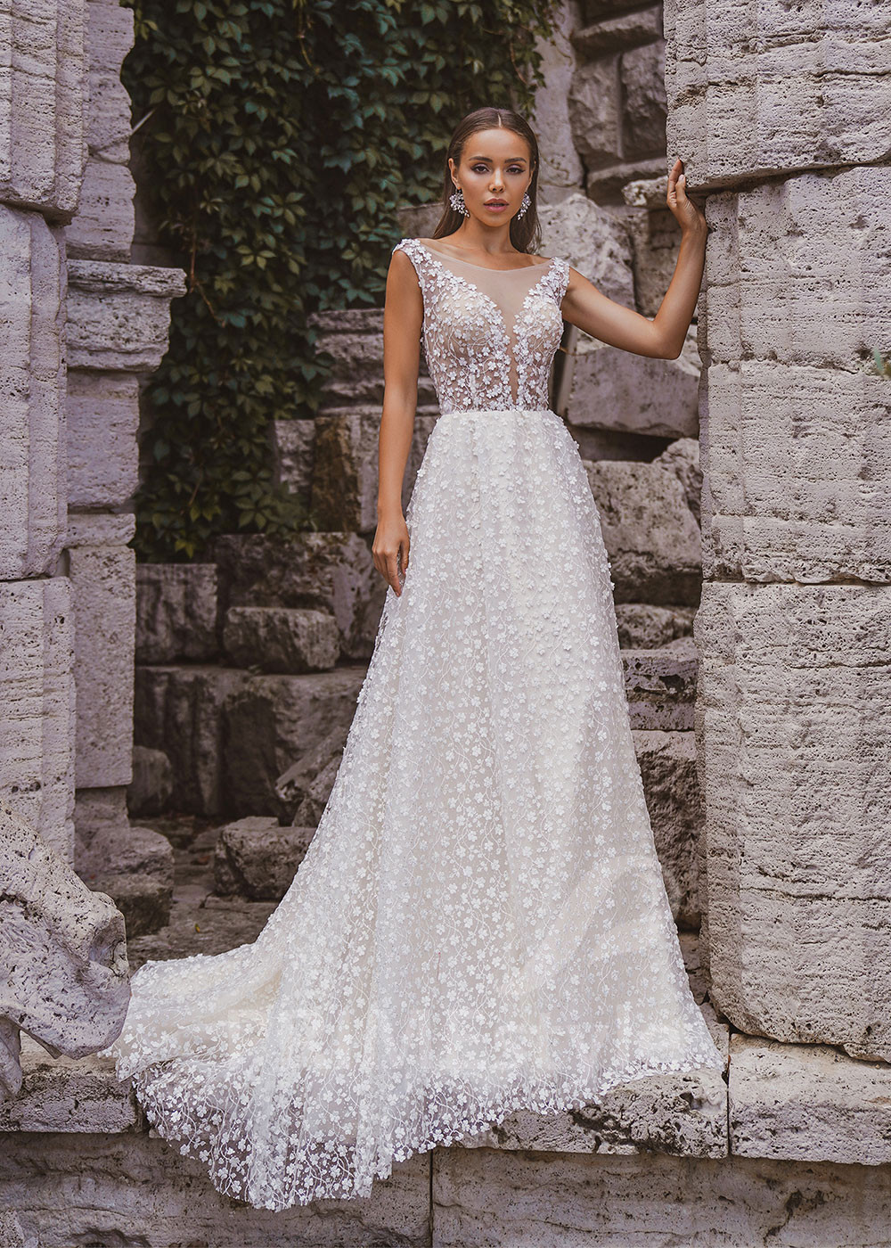 Luxusné celočipkované svadobné šaty RC2031