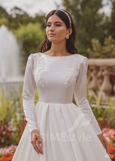 Elegantné minimalistické svadobné šaty RC2033 - primestyle.sk