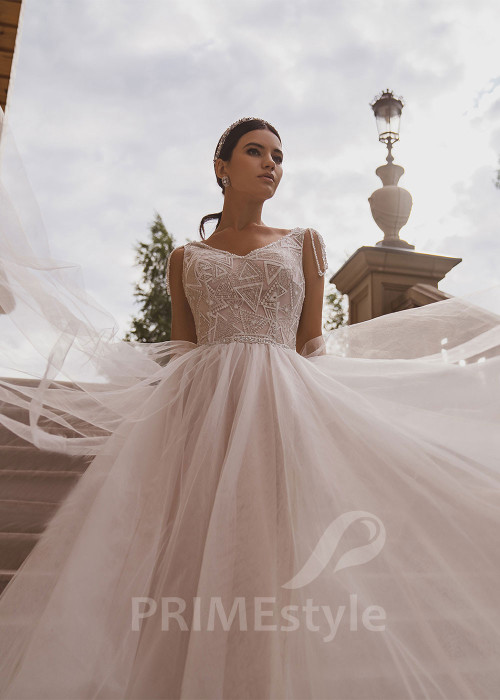 Extravagantné tylové svadobné šaty RC2034