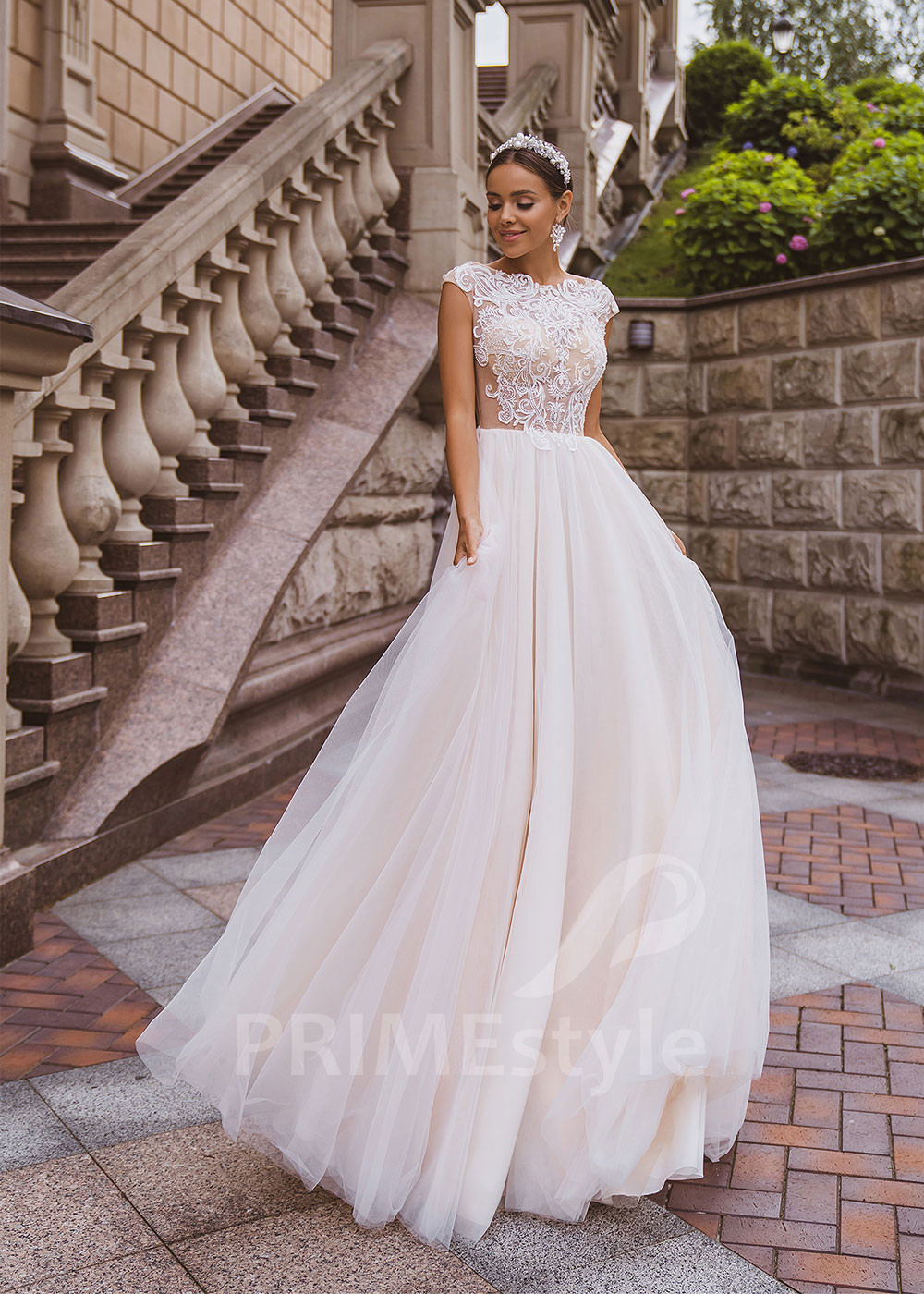 Jednoduché tylové svadobné šaty RC2037