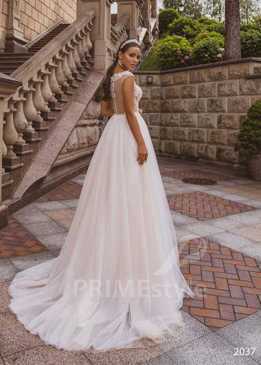 Jednoduché tylové svadobné šaty RC2037 - primestyle.sk