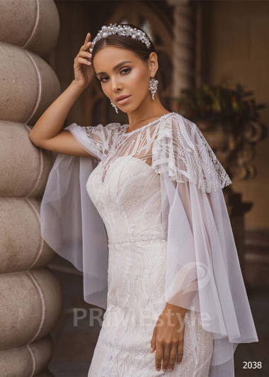 Luxusné celočipkované svadobné šaty RC2038 - primestyle.sk