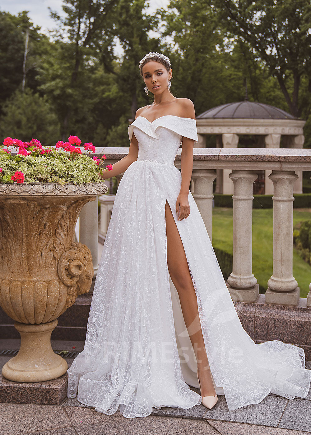 Luxusné trblietavé svadobné šaty RC2039