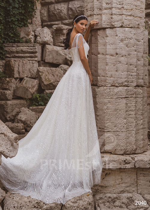 Extravagantné trblietavé svadobné šaty RC2040