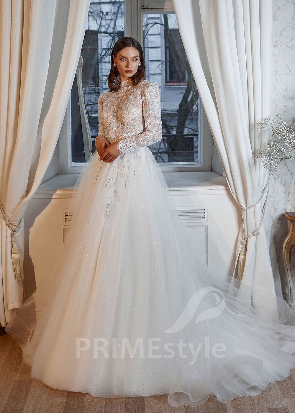 Luxusné trblietavé svadobné šaty RS705