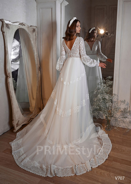 Luxusné boho svadobné šaty RS707