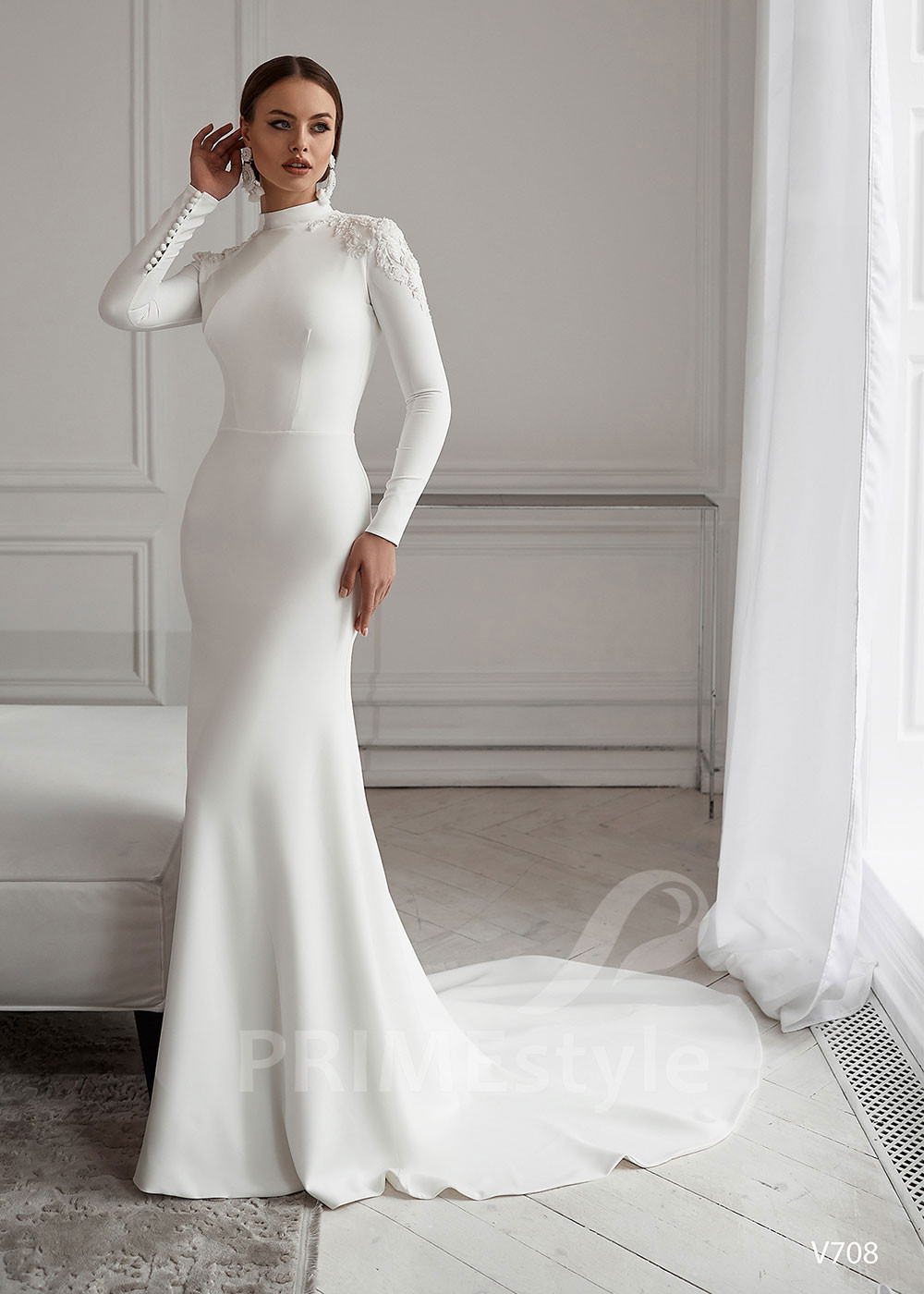 Elegantné úzke svadobné šaty RS708