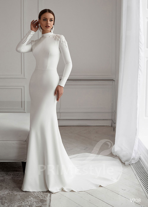 Elegantné úzke svadobné šaty RS708