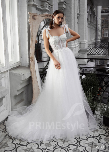 Jednoduché romantické svadobné šaty RS709