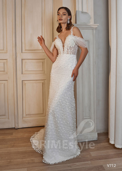 Luxusné celočipkované svadobné šaty RS712