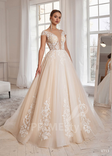 Luxusné princeznovské svadobné šaty RS713