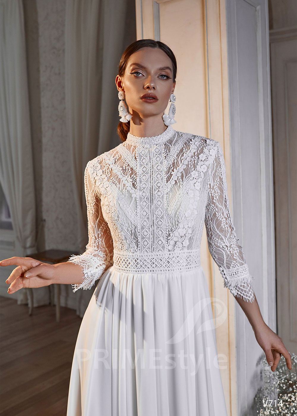 Jednoduché boho svadobné šaty RS714