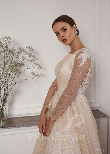 Extravagantné trblietavé svadobné šaty RS715 - primestyle.sk