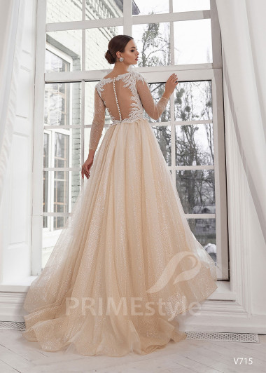 Extravagantné trblietavé svadobné šaty RS715 - primestyle.sk