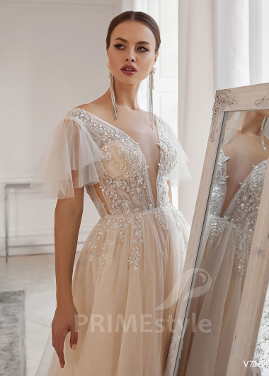 Luxusné čipkované svadobné šaty RS716 - primestyle.sk