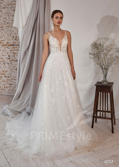 Elegantné celočipkované svadobné šaty RS717