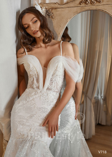 Extravagantné trblietavé svadobné šaty RS718 - primestyle.sk