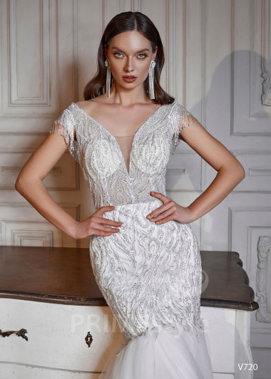 Luxusné úzke svadobné šaty RS720 - primestyle.sk