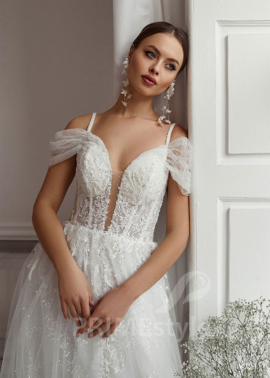 Luxusné trblietavé svadobné šaty RS721 - primestyle.sk