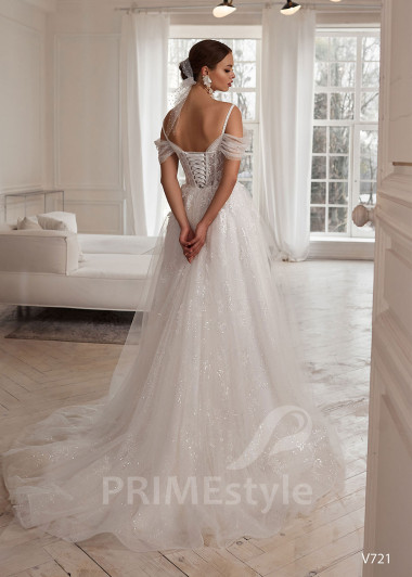 Luxusné trblietavé svadobné šaty RS721 - primestyle.sk