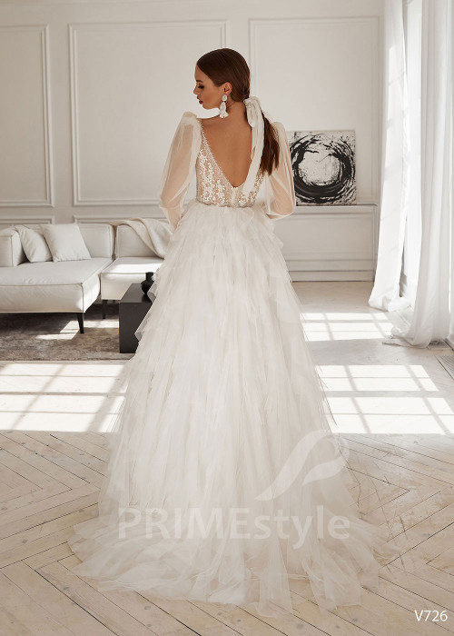 Luxusné romantické svadobné šaty RS726