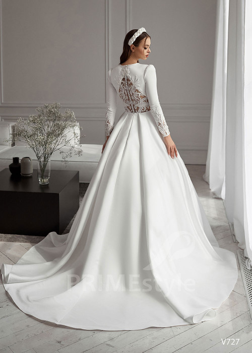 Elegantné saténove svadobné šaty RS727