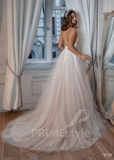 Luxusné trblietavé svadobné šaty RS729 - primestyle.sk