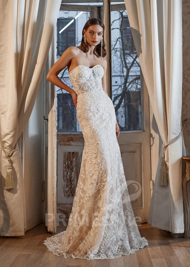 Extravagantné celočipkované svadobné šaty RS730 - primestyle.sk