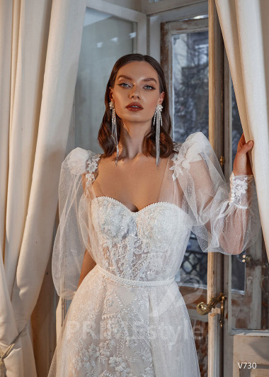 Extravagantné celočipkované svadobné šaty RS730 - primestyle.sk