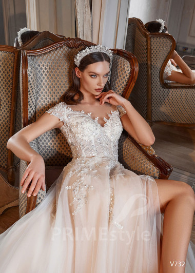 Elegantné romantické svadobné šaty RS732 - primestyle.sk