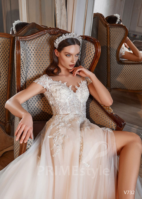 Elegantné romantické svadobné šaty RS732