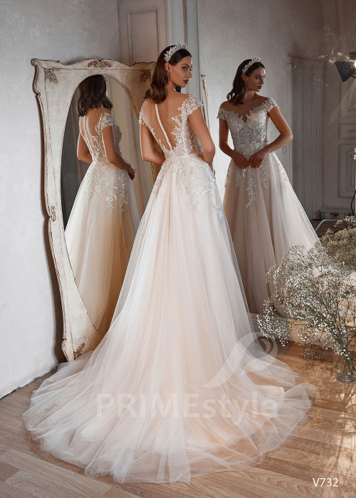 Elegantné romantické svadobné šaty RS732