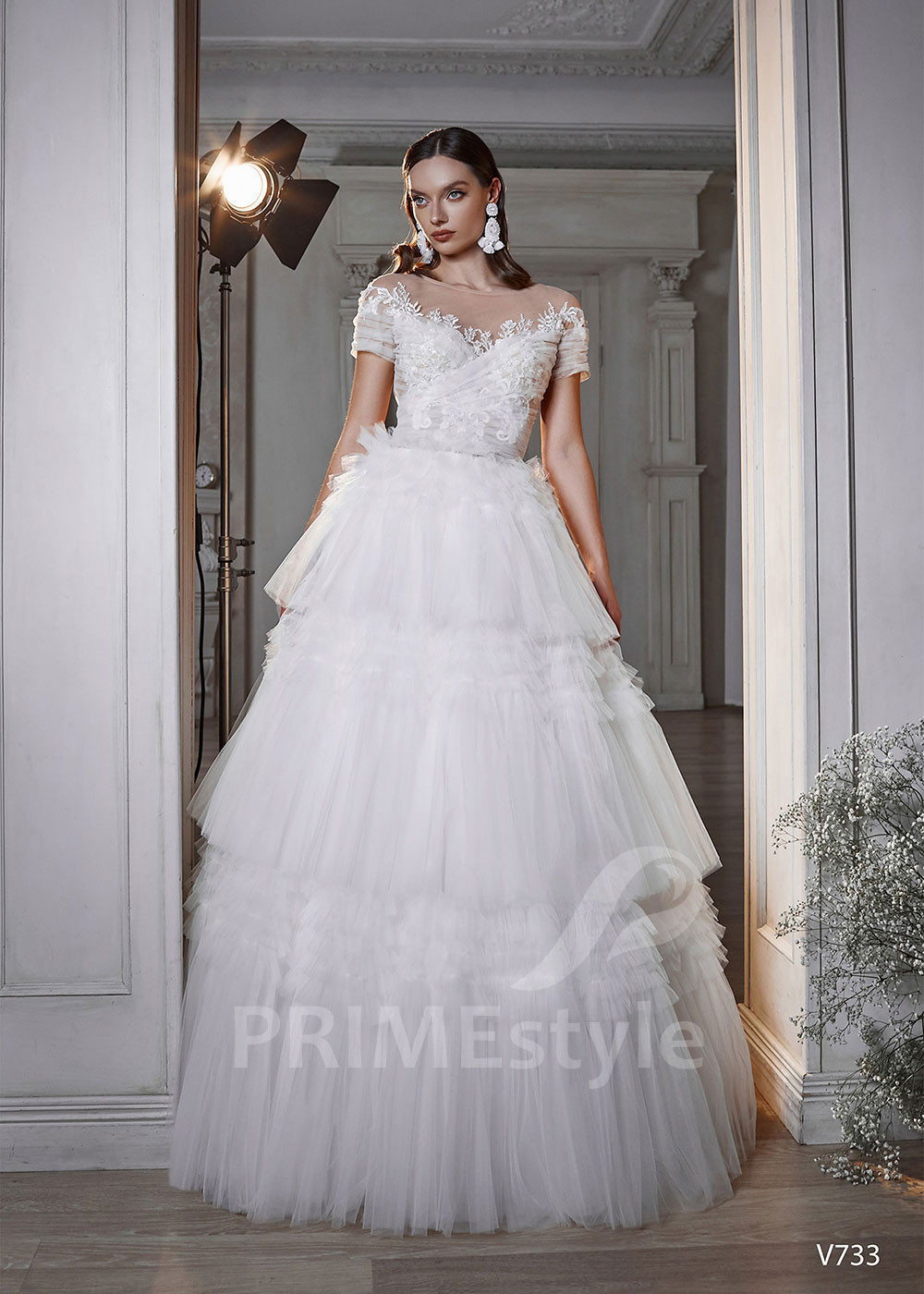 Exkluzívne tylové svadobné šaty RS733