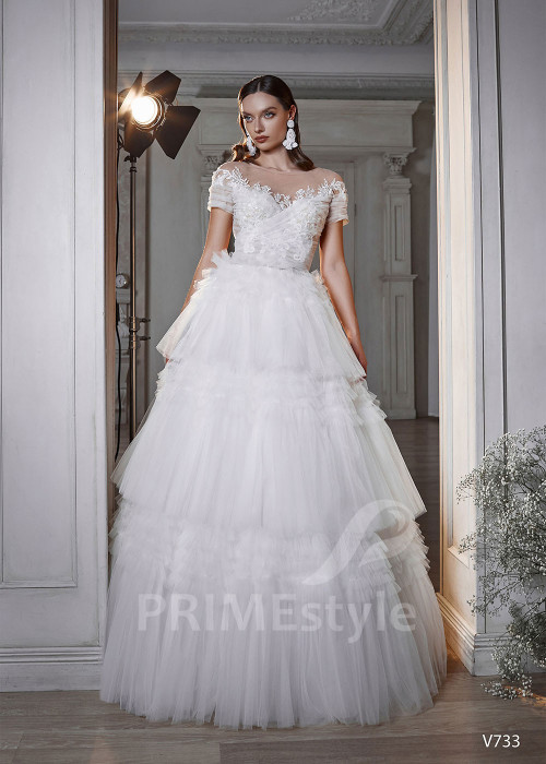 Exkluzívne tylové svadobné šaty RS733