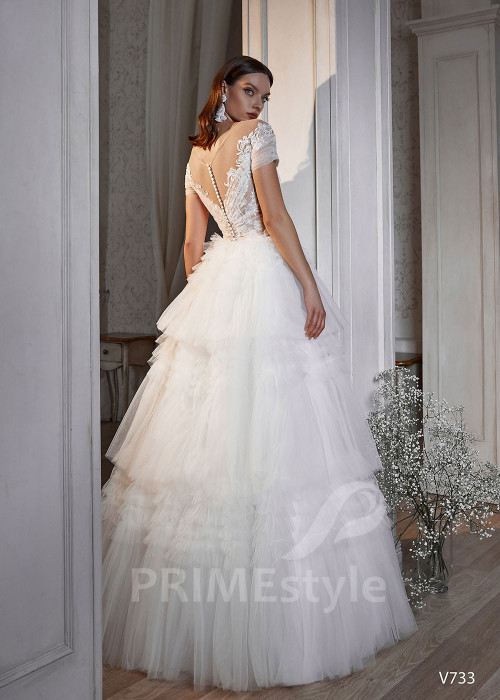 Exkluzívne tylové svadobné šaty RS733