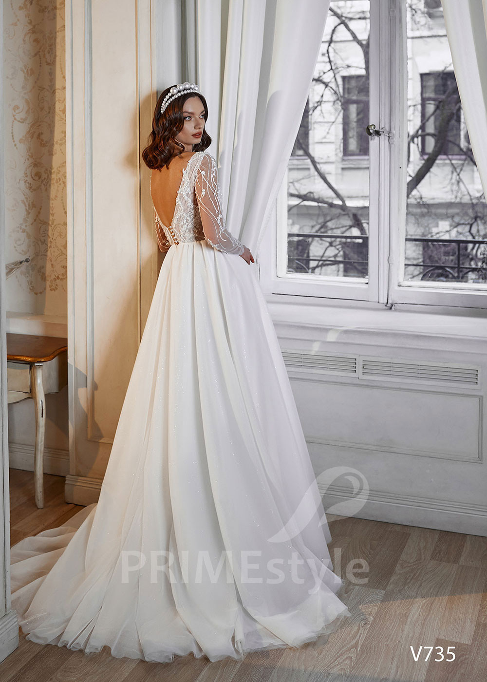 Elegantné čipkované svadobné šaty RS735