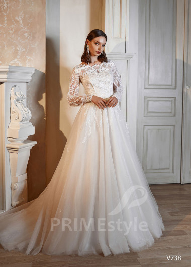 Luxusné princeznovské svadobné šaty RS738