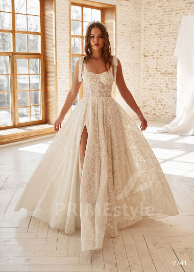 Luxusné celočipkované svadobné šaty RS741