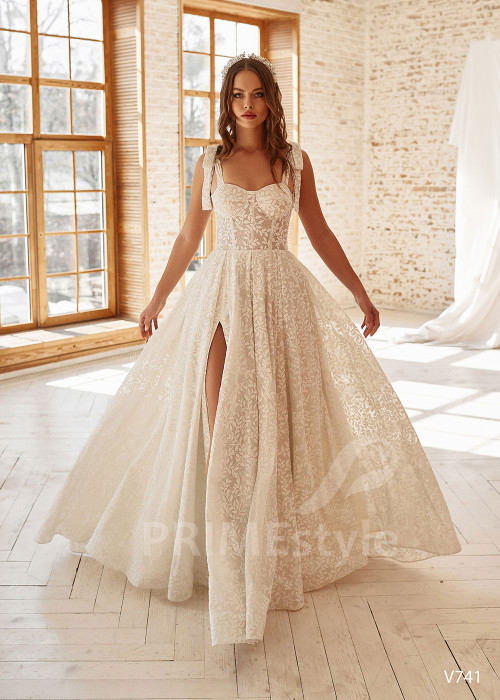 Luxusné celočipkované svadobné šaty RS741