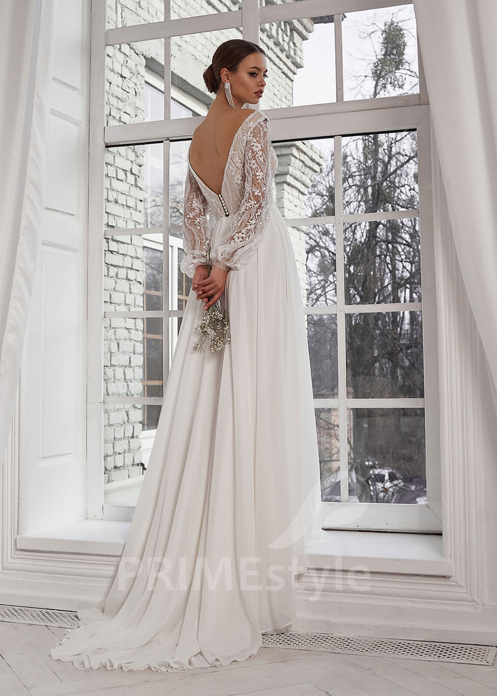 Luxusné čipkované svadobné šaty RS743