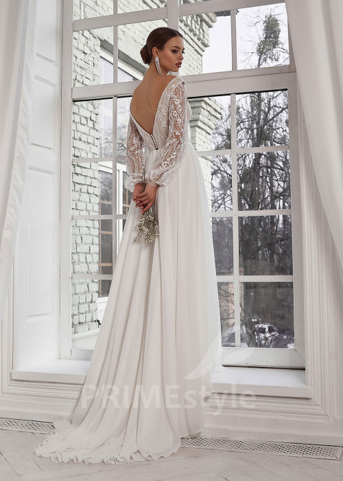 Luxusné čipkované svadobné šaty RS743