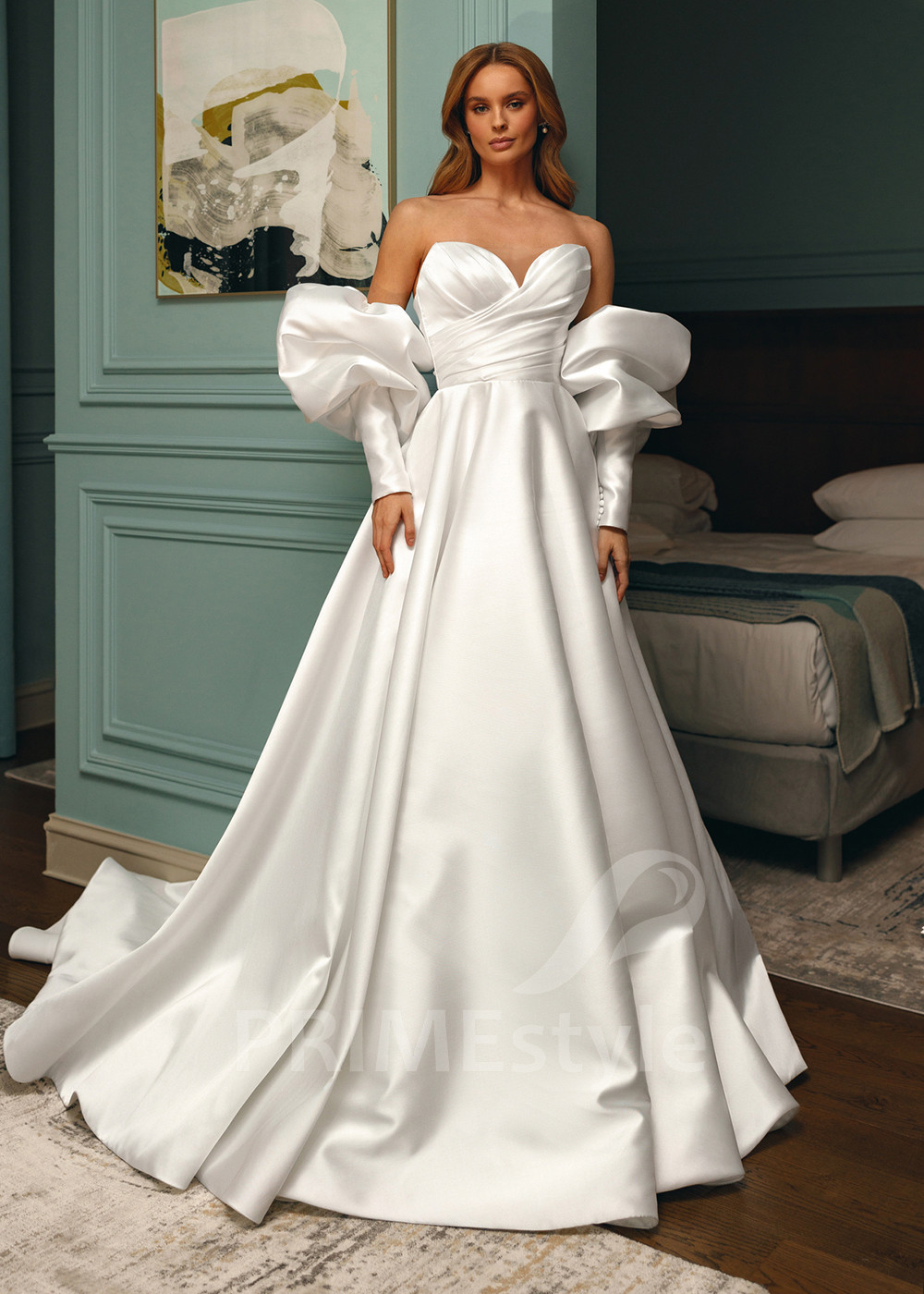 Exkluzívne saténove svadobné šaty Diana