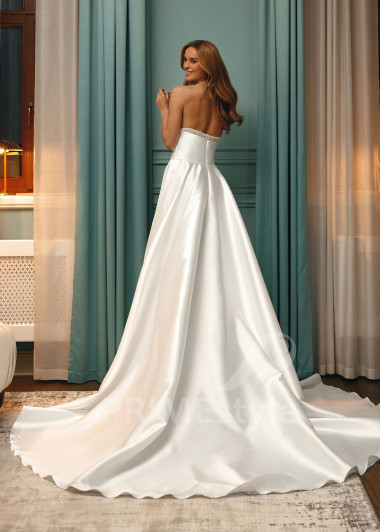 Jednoduché minimalistické svadobné šaty Nicole - primestyle.sk