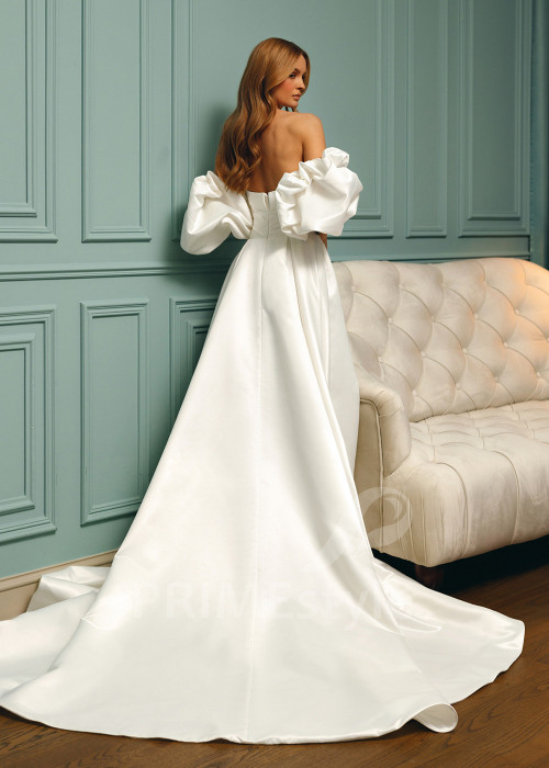 Extravagantné saténove svadobné šaty Robin