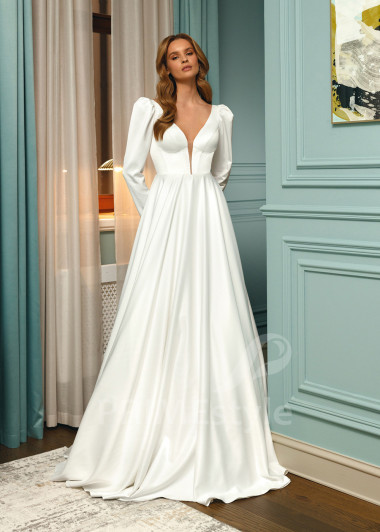 Elegantné saténove svadobné šaty Samantha