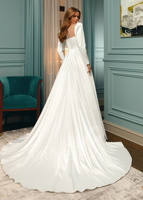 Elegantné saténove svadobné šaty Samantha